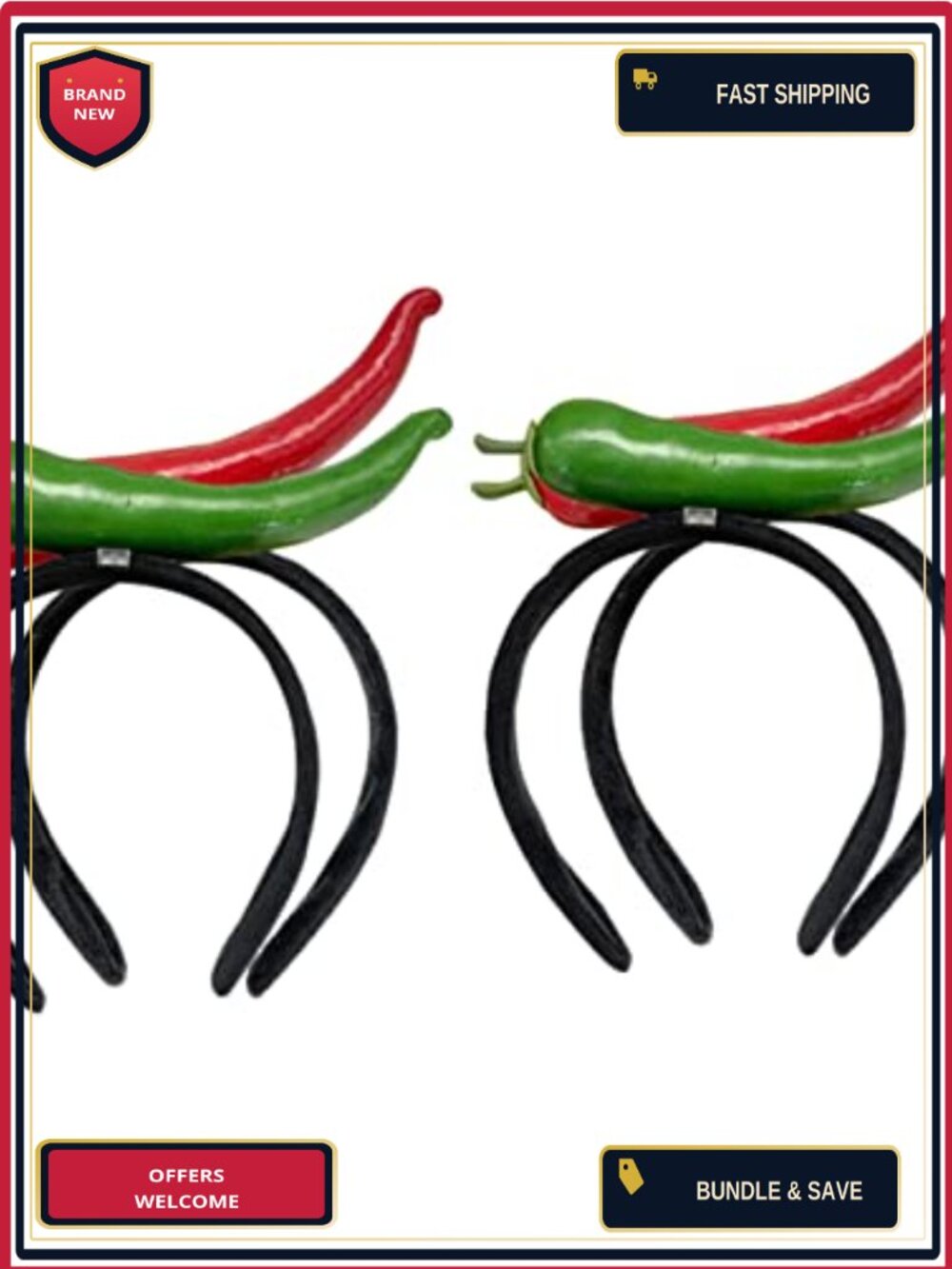 4 Pc Chili Pepper Headband Set Costume Hair Accessories